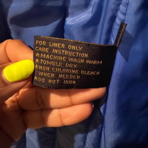 VTG Chiango by Fleet Street Electric Blue Trench Coat Quilted Insulated Liner - Picture 6 of 13